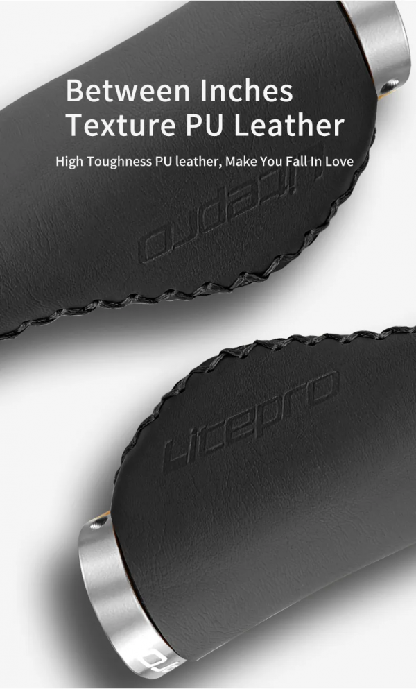 Litepro PU Leather Ergonomic/Round Handlebar Grips - GoodTime Cycle